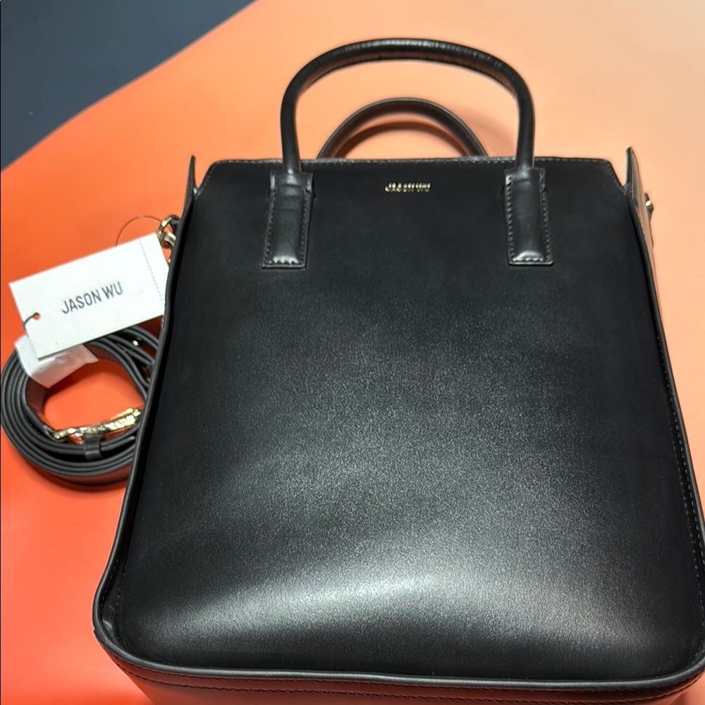 Jason Wu “Kate” Black Leather Bag / Tote with Minimalist Design NWT